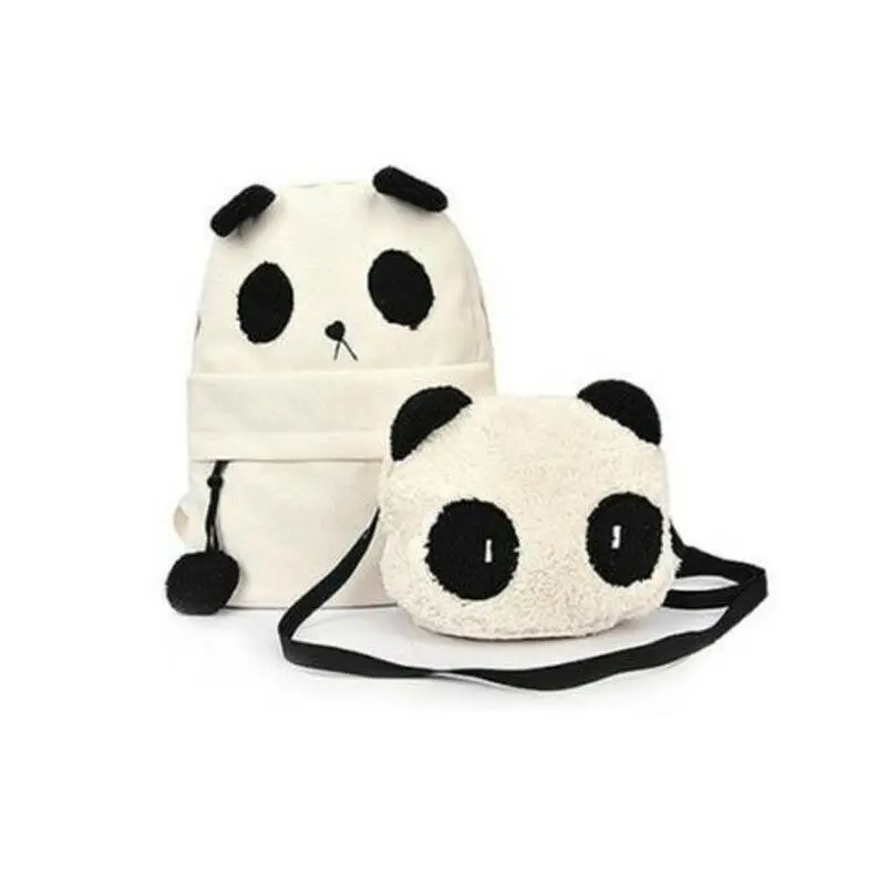 2 шт. комплект для женщин обувь для девочек рюкзак панда путешествия Bookbags Плечо Сумка Через