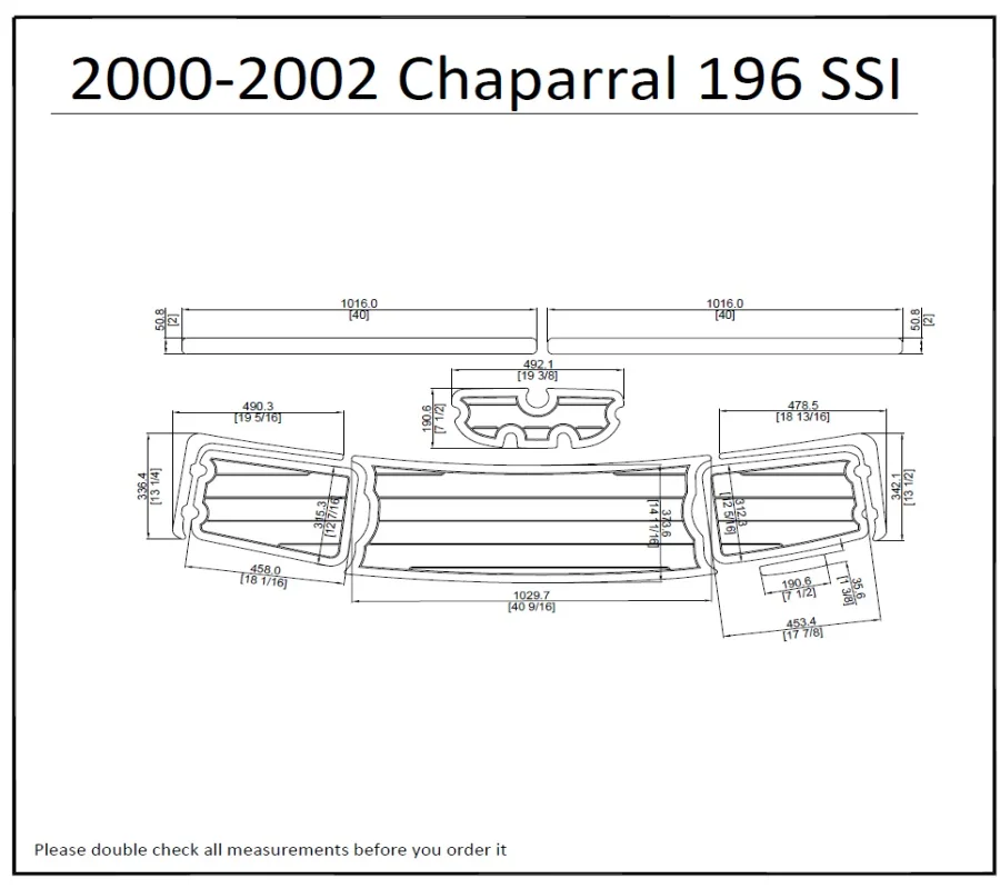 2000-2002 Chaparral 196 SSI Плавающая Платформа Pad 1/" 6 мм Лодка EVA тик настил