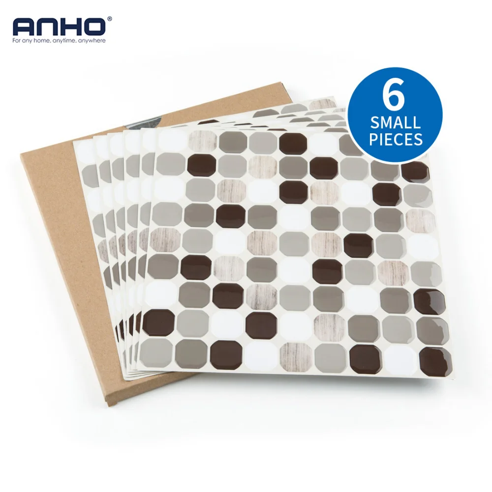 ANHO 3D стикер на стену из пенопласта самоклеющиеся 6 шт. 12x12 дюймов настенная Бумага