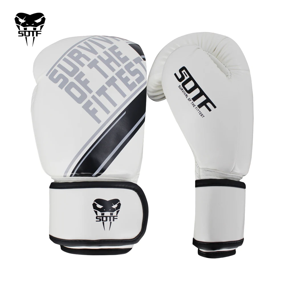 

SOTF mma Adults Venomous snake white Black fierce fighting boxing gloves Tiger Muay Thai mma gloves fight boxe thai sanda glove