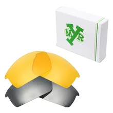 2 пары Mryok замена линз для Окли колпак солнцезащитные очки Серебро Титан и HD желтый