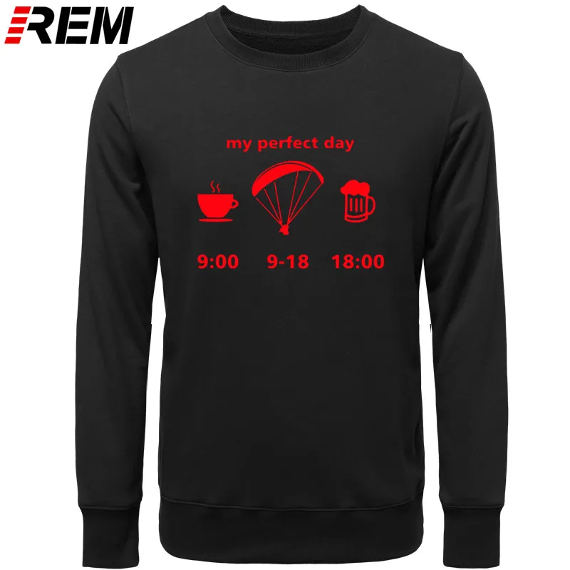 REM My Perfect Day Evolution Of Paragliding Drink, Забавный принт, Мужская одежда, брендовый хлопковый топ с длинными рукавами, Толстовки, Толстовки