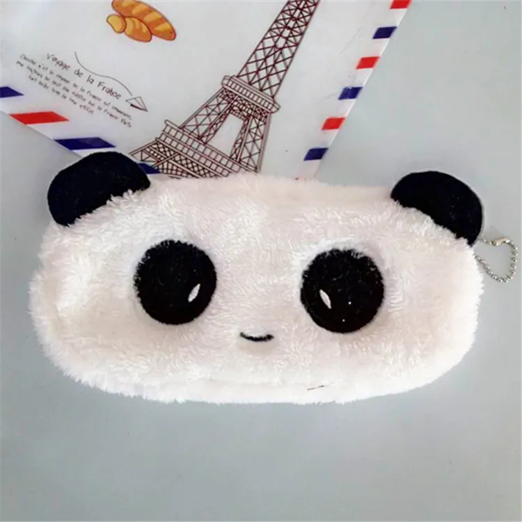 

New Novelty Kawaii Panda Plush School Pencil Cases Stationery Coin Storage Boys Girls Pencil Case For School Student Prize