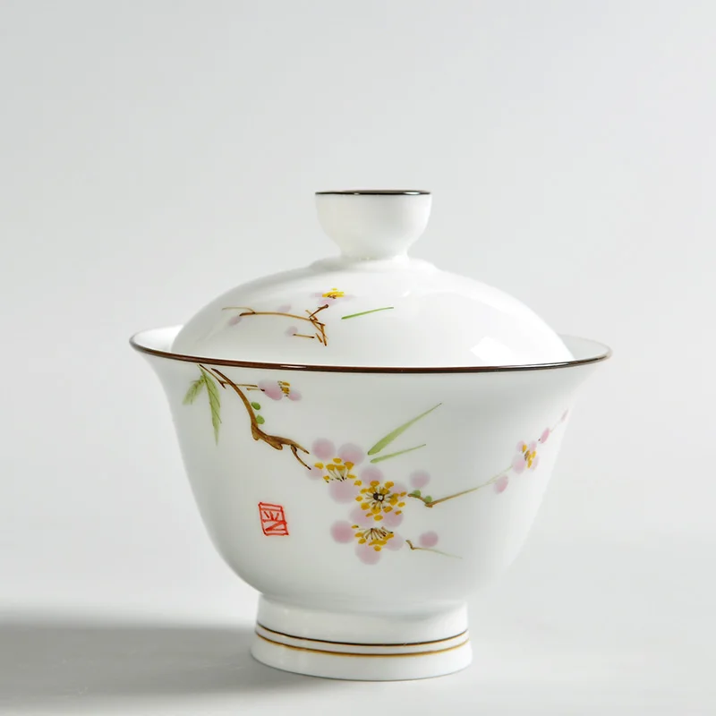 Tea set Ceramic hand painting bowl Large tea preparation Small cup lid device king new arrival | Дом и сад