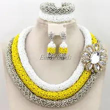 Свежая новинка Кристалл Бусины комплект ювелирных изделий Африканский Бусины комплект ювелирных изделий нигерийские Свадебные Наборы свадебных ювелирных изделий amj452