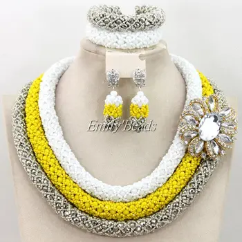 

2016 Latest Fashion Crystal Beads Jewelry Set African Beads Jewelry Set Nigerian Wedding Bridal Jewelry Sets Wholesale AMJ452