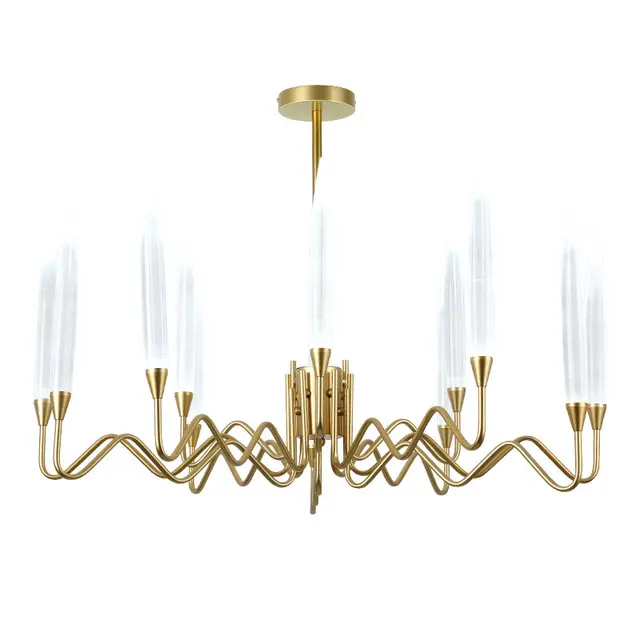 $US $499.15 Nordic Modern Simple Hotel Luxury Decoration Chandelier Light LED Living Room Bedroom Gold Iron Art Acrylic Shade LED Droplight