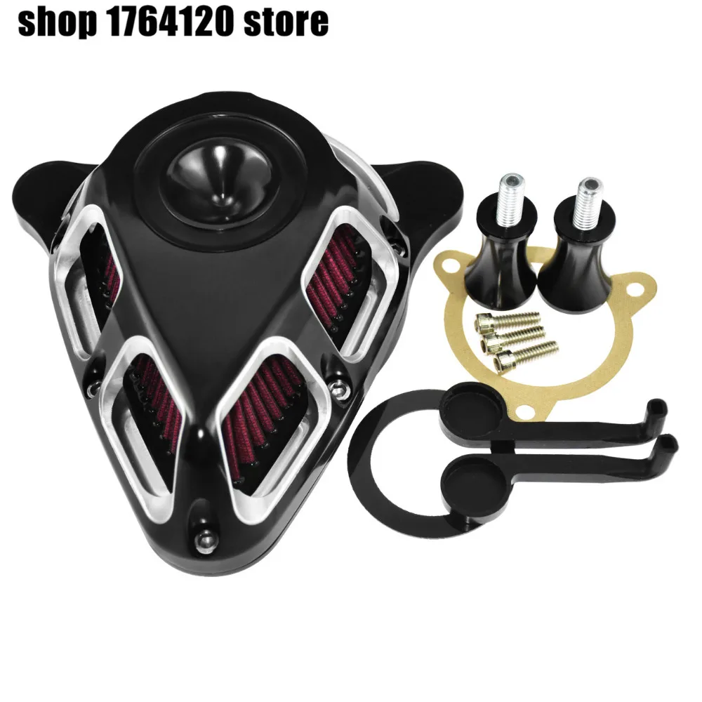 

Motorcycle Air Cleaner Filter Aluminum Black&Chrome For Harley Touring Street Glide 2008-2016 Dyna FXDLS 2017 FLSTNSE 14-15