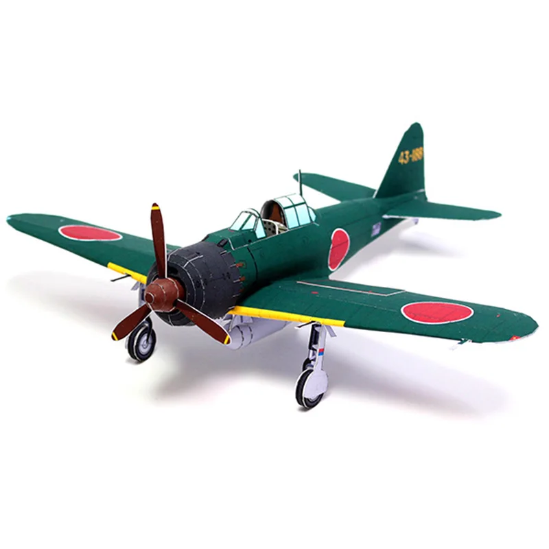 

DIY 1: 48 Japanese A6m5a Zero Fighter Carrier Aircraft WWII Papercraft 3D Paper Model Education Toy World War II