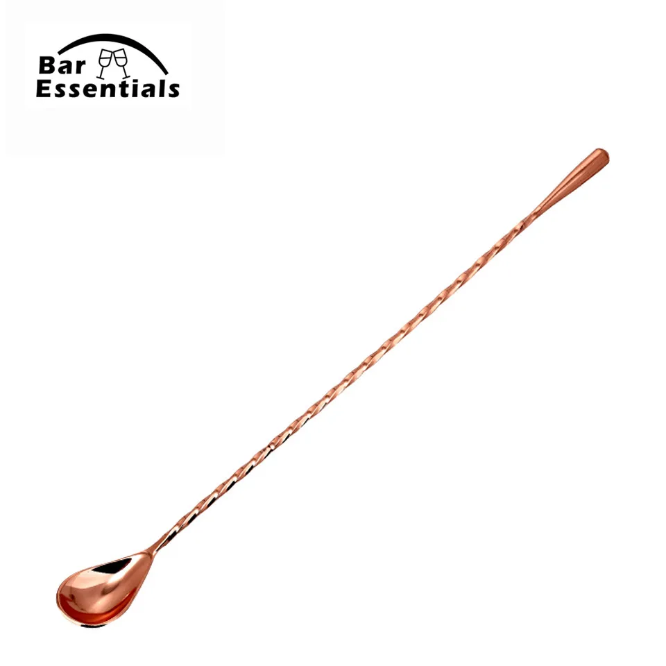 

Copper Plated 450mm Long Teardrop Frosted Bar Spoon Drink Mixing Spoons Bartender Tools