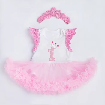 

YK&Loving Light Pink Tutu Dress Baby Girls Clothing Embroidery Cute Mesh Dresses 1 Birthday Gift Newborn Toddler Clothing Newest