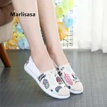 Marlisasa/Женская Удобная Весенняя парусиновая обувь высокого качества без застежки; Женская Повседневная Стильная летняя обувь; Zapatos De Mujer; F214