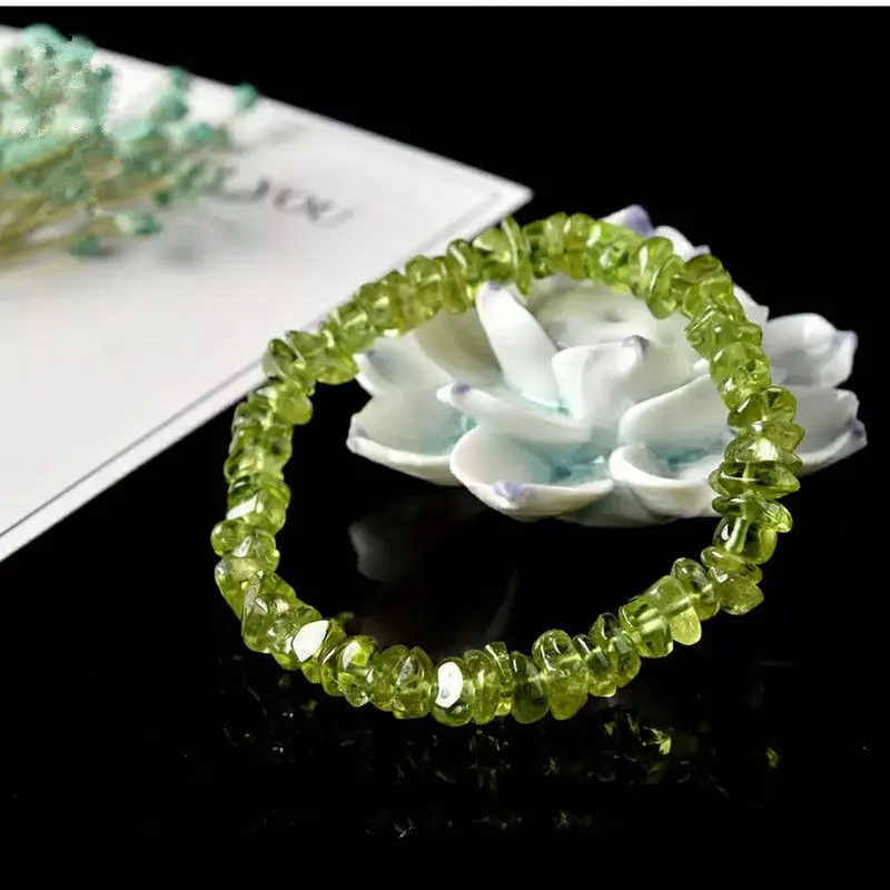 

Genuine Natural Green Peridot Women Man Olive Bracelet Clear Oval Beads Healing Reiki Stone Drop Shipping 9mm 7mm 8mm AAAA