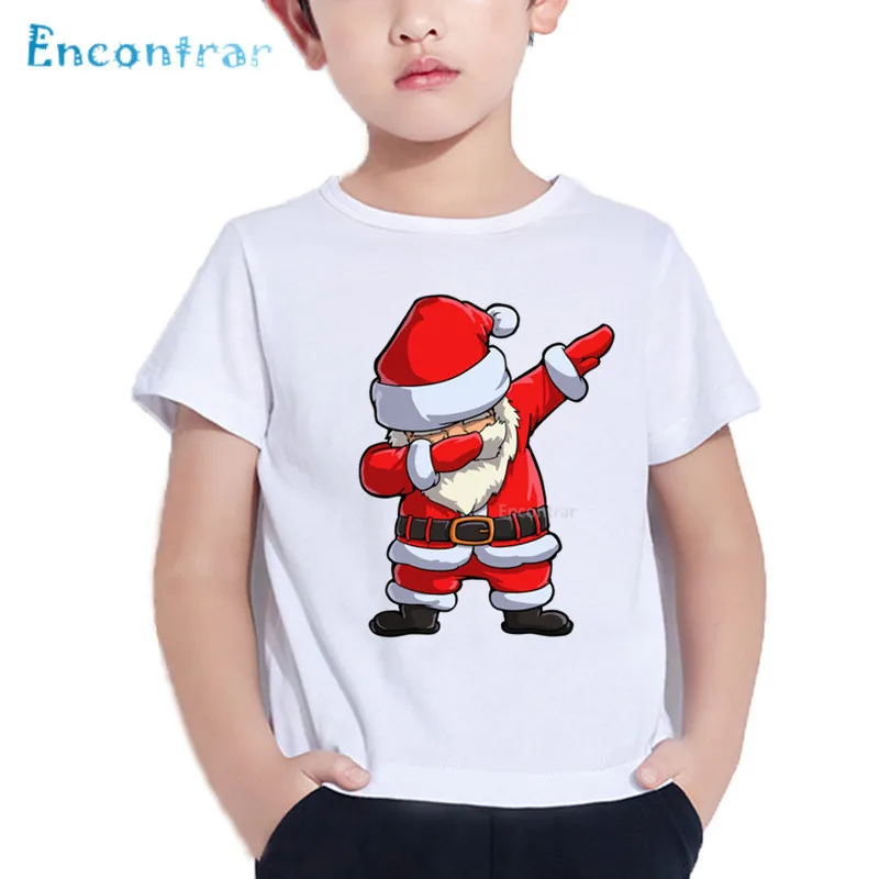 439 32 De Réductionjoyeux Noël Dabbing Santa Imprimer Enfants T Shirt Bébé Drôle Dessin Animé T Shirt Garçonfille Dété à Manches Courtes