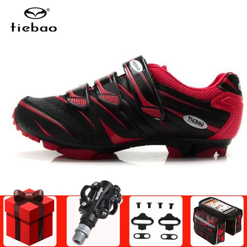 

Tiebao MTB Cycling Shoes SPD Cleat pedal set Professional Outdoor Athletic Racing Bike Shoes self-locking Bicycle Shoes sneakers