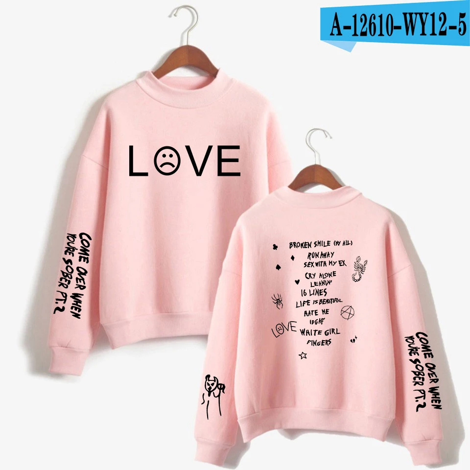 pink Lil Peep Толстовка с принтом Мужская и женская одежда с длинным рукавом Весна хип-хоп толстовка Корейская уличная Мужская Уличная одежда - Цвет: pink