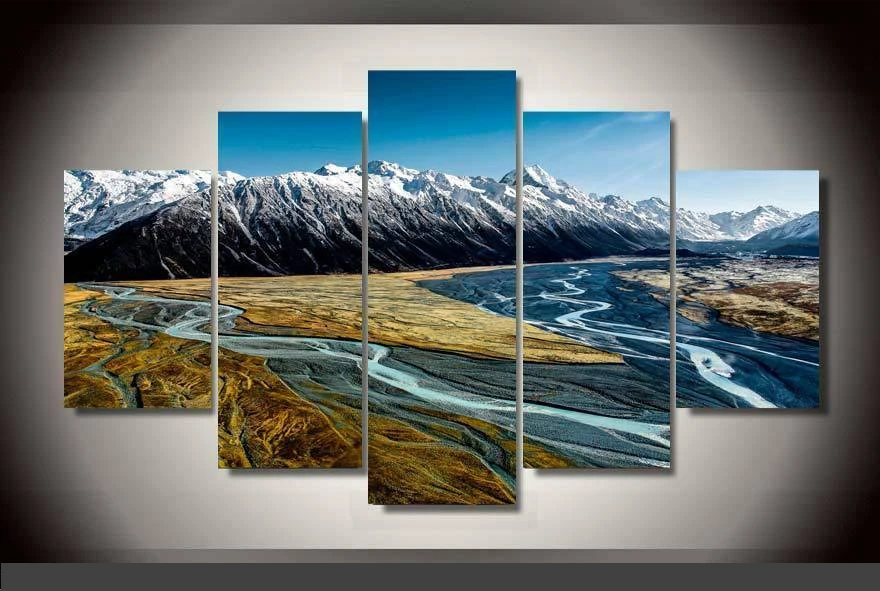 

Art Abstract Indoor Decor 20x35cmx2,20x45cmx2,20x55cm Mountain Scenery print canvas poster decoratio print canvas 5 pieces