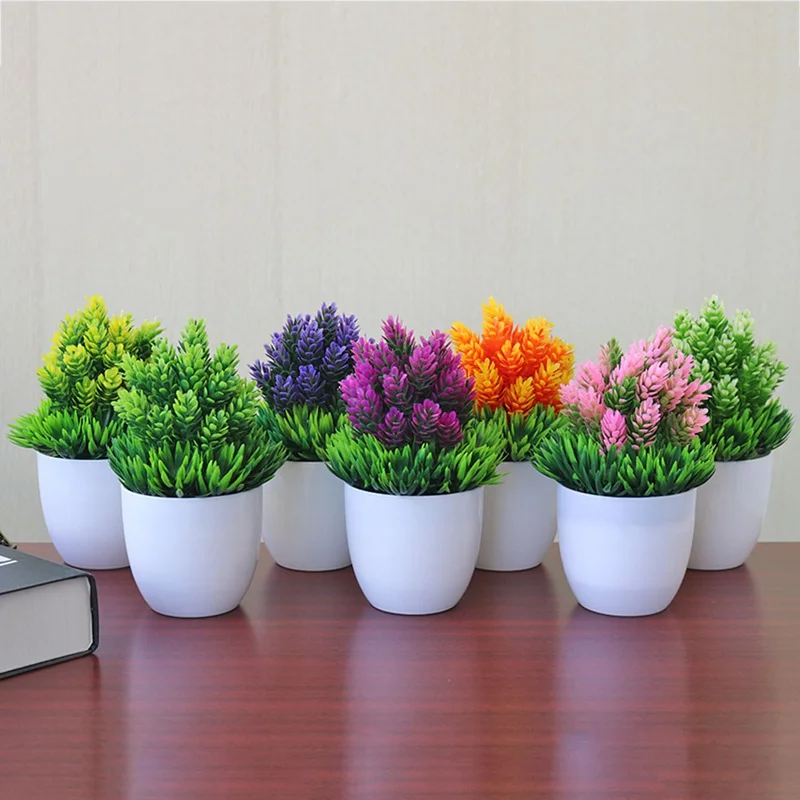 

Artificial Flowers Fake Green Pot Welcoming Pine Podocarpus Bonsai Simulation Artificial Potted Plant Ornament Home Decoration