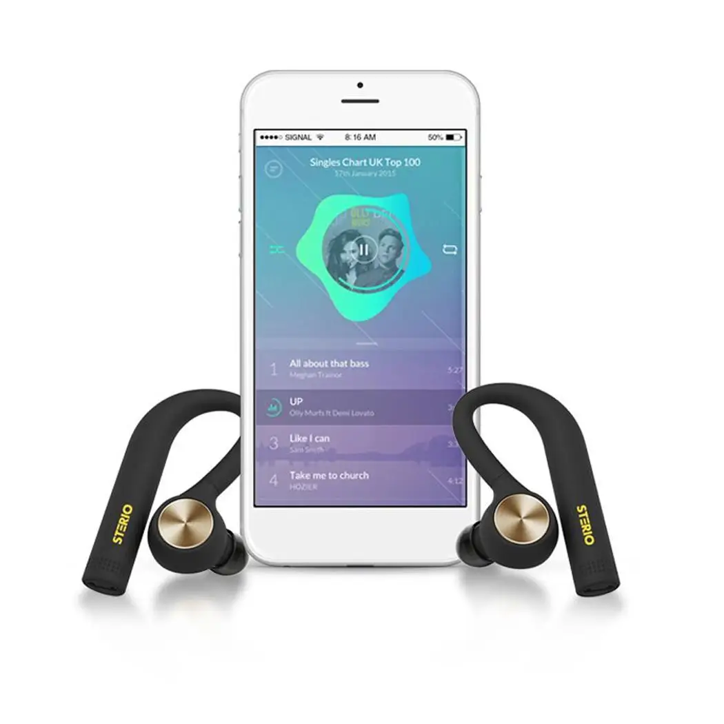 Ear Hook Bluetooth Wireless Call Music 933dB 1.5Hours Earphone Earphone About 6Hours Waterproof Headset IPX5