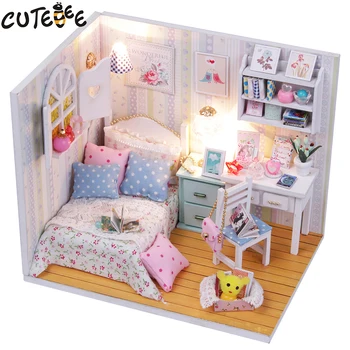 

CUTEBEE Doll House Miniature DIY Dollhouse With Furnitures Wooden House Toys For Children Birthday Gift M013