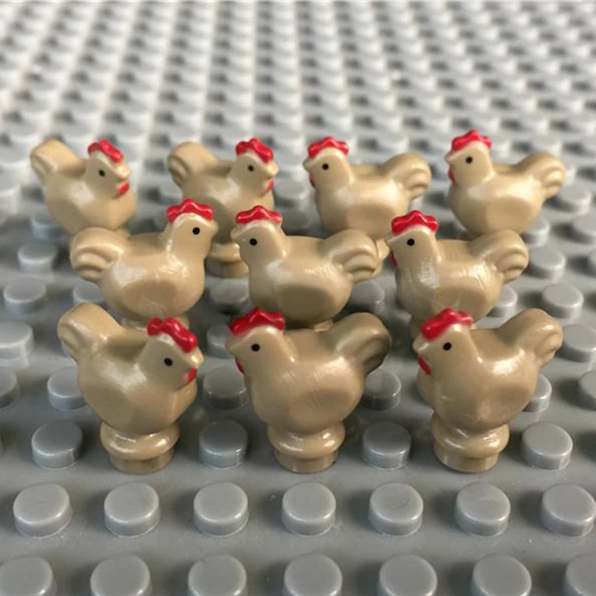 

10Pcs/lot Toy Toy Chicken Creative Farm Animal Blocks Figure MOC Accessories Part Building Blocks Model Toys for Children