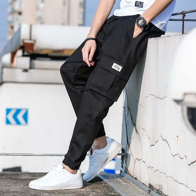 FALIZA Hip Hop Cargo Pants Mens Spring Summer Military Style Joggers Pants Men Camouflage Baggy Casual Trousers Khaki Pants PA04