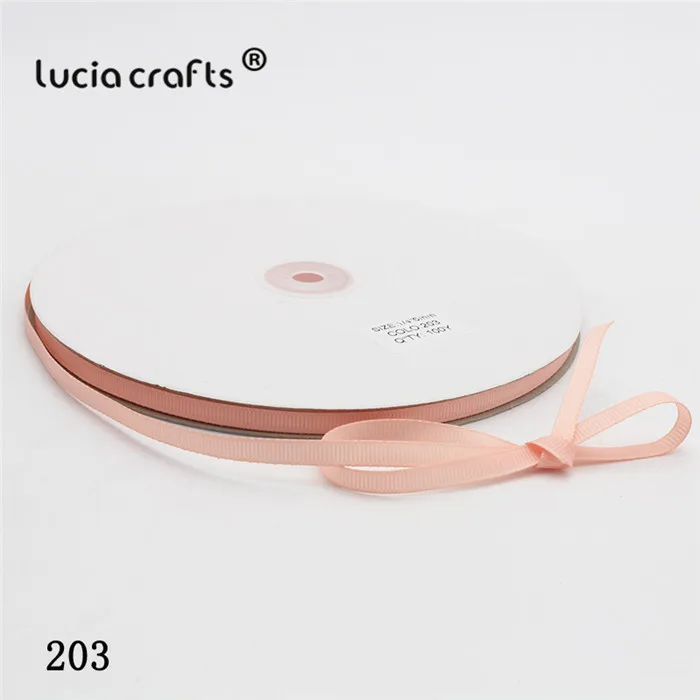 Lucia Crafts 100y 6 мм многоцветные корсажные ленты бант поделки Сделай Сам шитье ручной работы упаковочные материалы аксессуары 040054279 - Цвет: 203 Flesh Pink