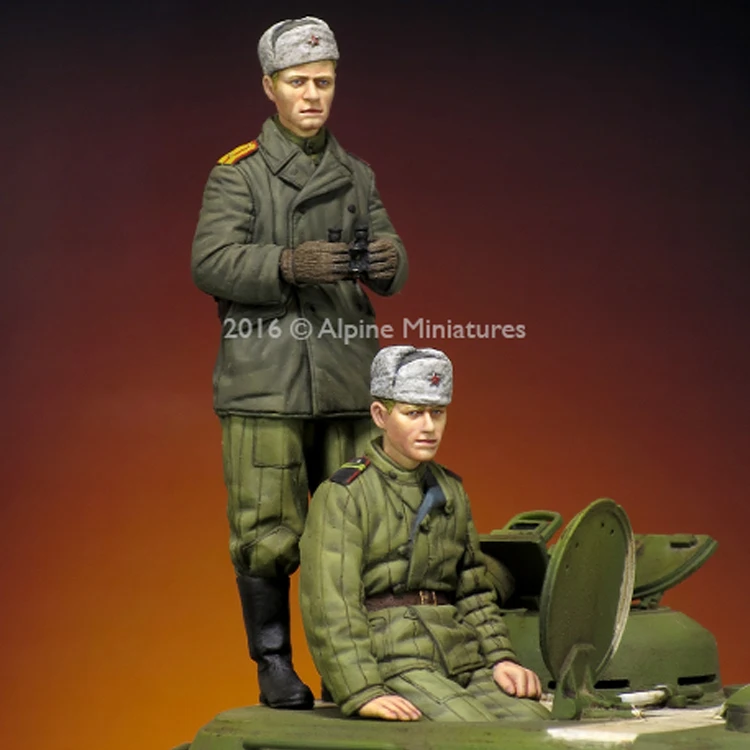 1/35 WW2 Россию танкиста комплект, 2 фигурки, Смола Модель солдат GK, военная тема, в разобранном виде и Неокрашенный комплект