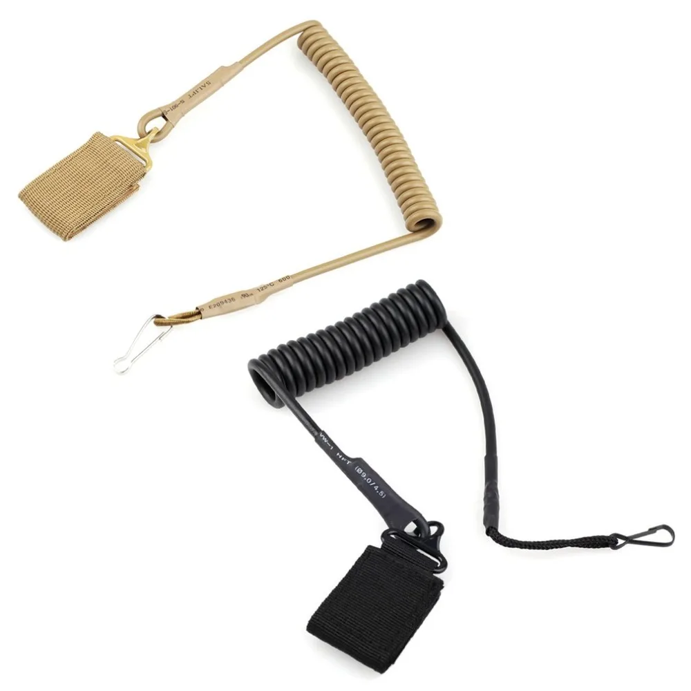 

Multipurpose Fastener Molle Tactical Pistol Lanyard Coiled Wire Secure Sling Military Pistol Quick Release Control Leads Rope