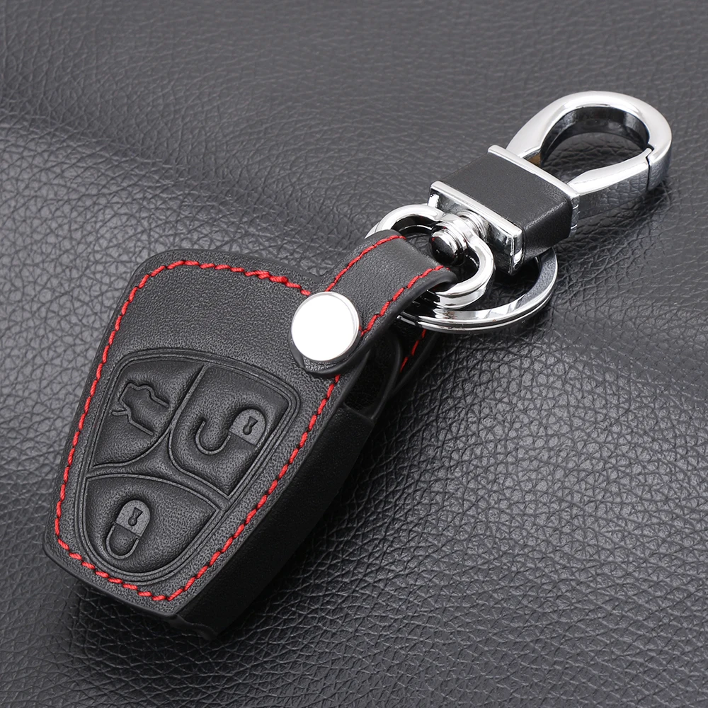 

Remote leather Key Bag Case Cover For Mercedes Benz A C E S ML CLK SLK CLS Protective Holder Keychain Accessories