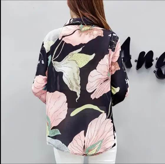 XL 5XL шифоновая рубашка размера Плюс Женская Повседневная Блузка с длинным