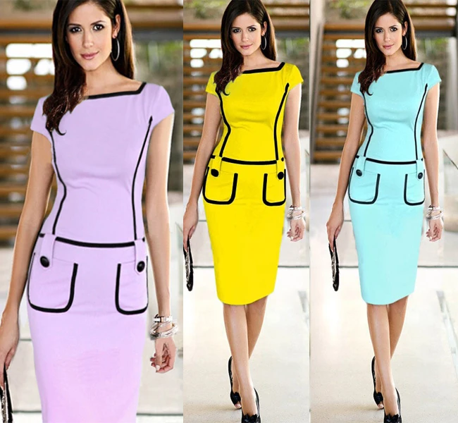 vestido justo com bolso