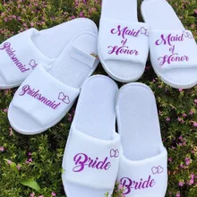 Новые блестящие фиолетовые Свадебные тапочки невесты на заказ; тапочки для невесты; тапочки для жениха; обувь с принтом; тапочки для дня рождения