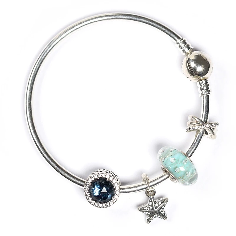 

Fits Pandora Jewelry Charm DIY Gift Sterling Silver 925 Beads Accessories Shell Marine Summer Stars Beach Series Bracelet