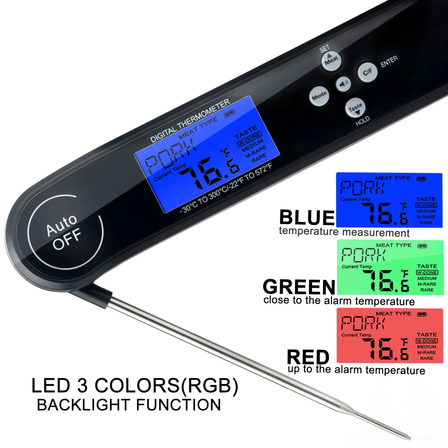 Digital Barbecue Meat Thermometer Food Cooking BBQ Grill Ultra Fast Instant Read Touchable