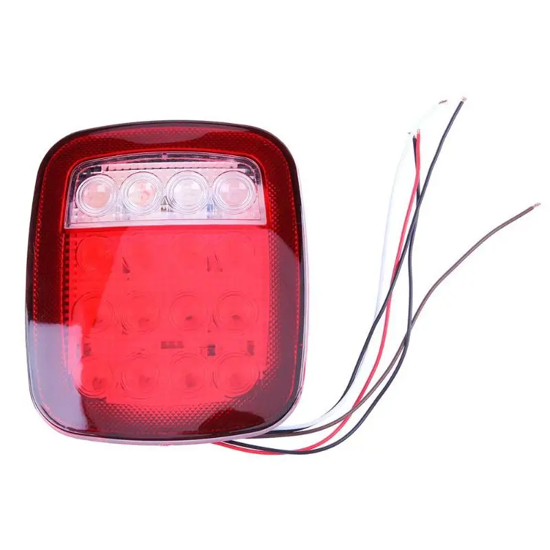 

2Pcs Waterproof 16 Red White LED Taillight Truck Trailer Stop Turn Signal Light Automobiles Tail Back up Lamp for Jeep New