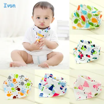 High quality double layers cotton baby bibs Burp Cloths Lovely Cartoon Character Animal baby bandana dribble bibs