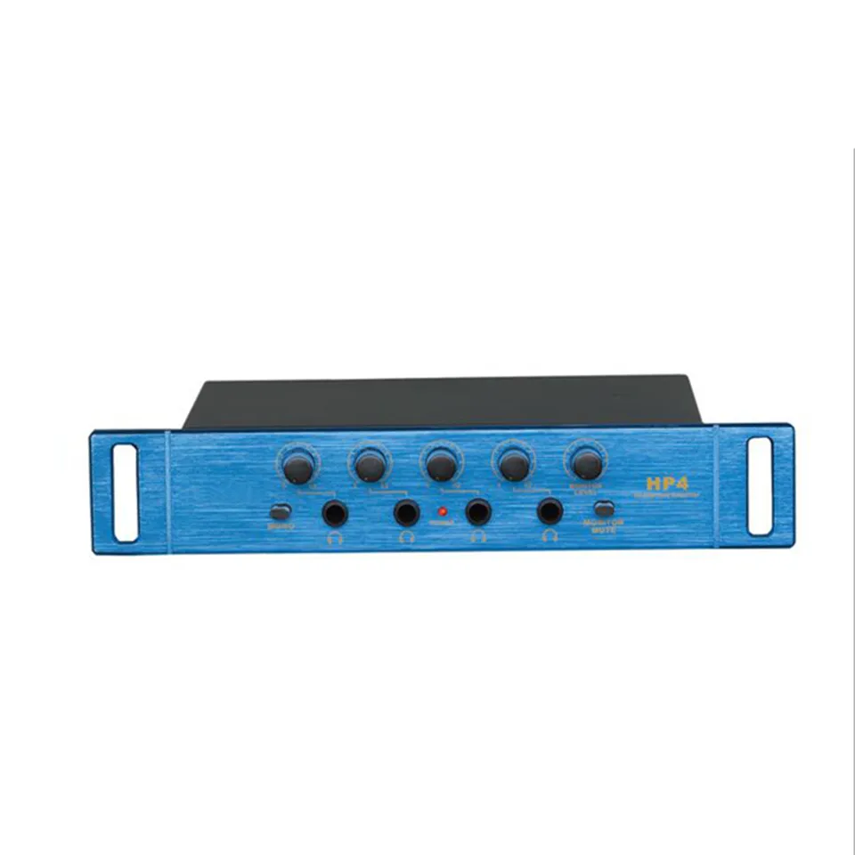 HP4 ультракомпактный 4 Каналы мини аудио стерео усилитель для наушников с Мощность адаптер синий