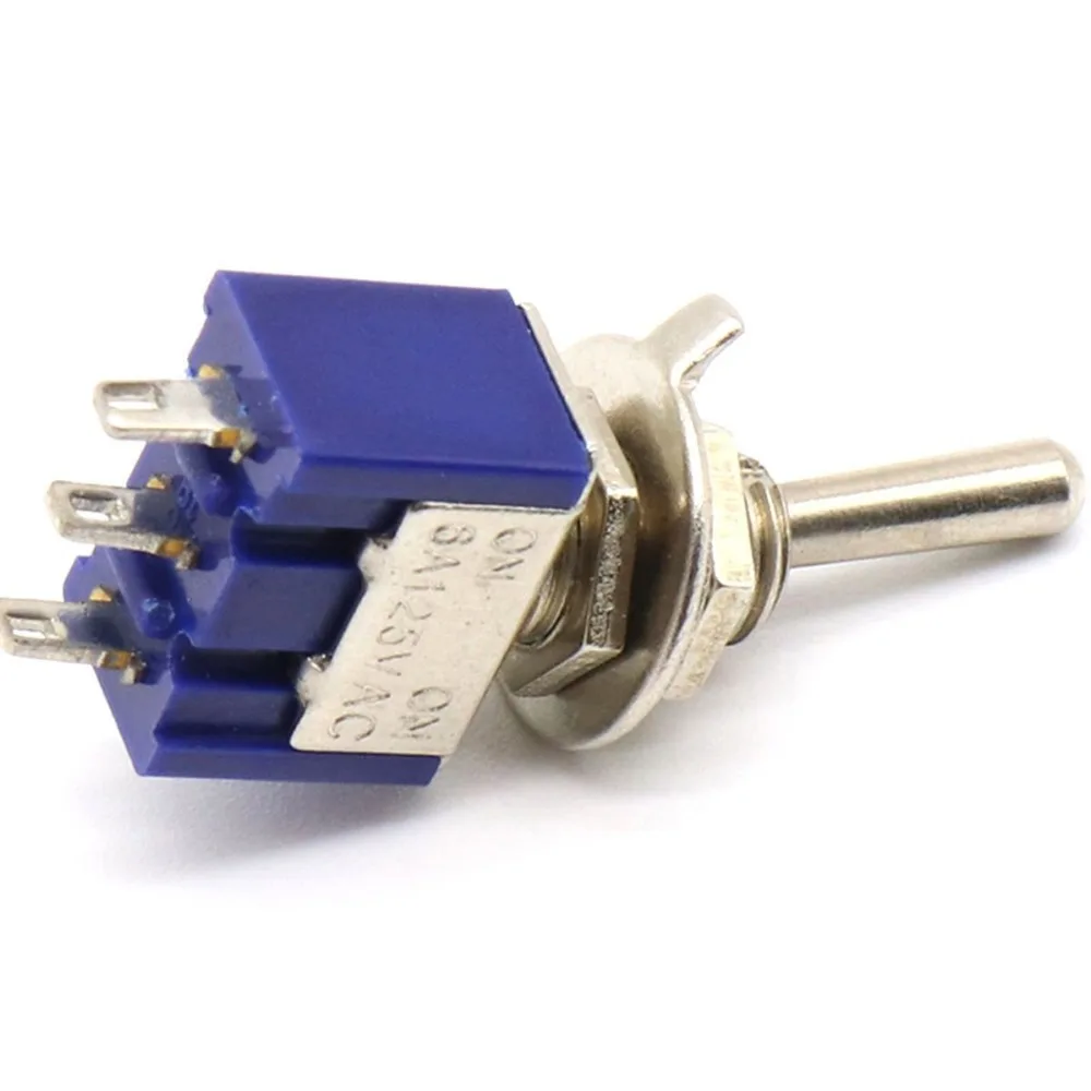 10 Interruttori A Levetta Mini MTS-102 SPDT ON-ON 6A 125VAC – Blu