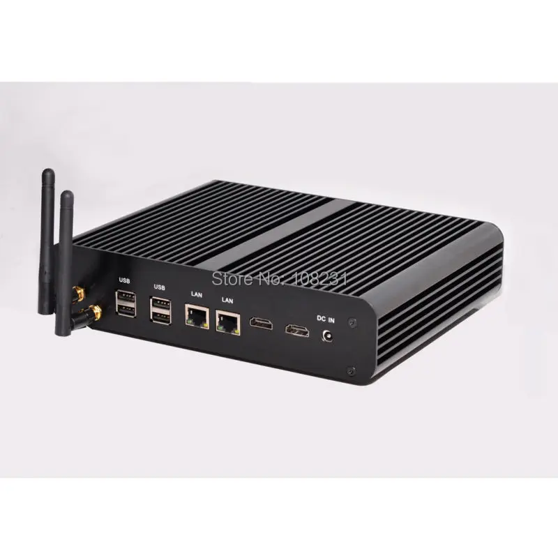 Fanless mini pc with core i7 processor onboard, 8GB DDR3 RAM, 256GB MSATA SSD, Dual LAN Mini PC support 2.5 inch SATA HDD