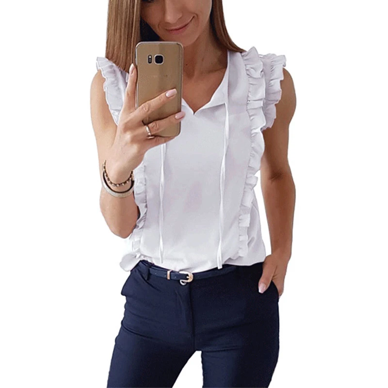 ladies sleeveless work shirts