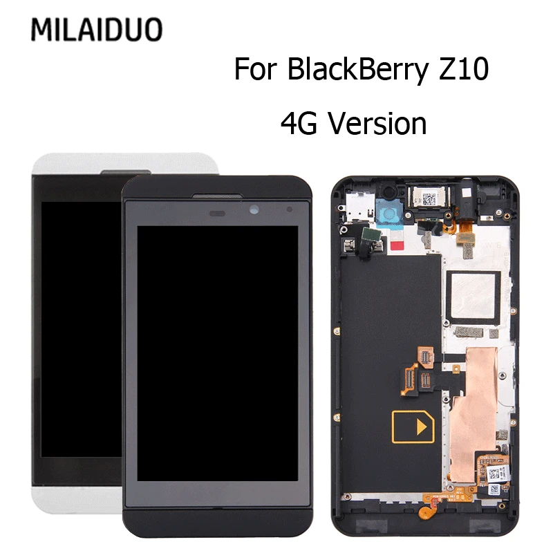 

LCD Display For BlackBerry Z10 3G 4G Version Touch Screen Digitizer Assembly Black White with Frame 4.2" 100% Tested