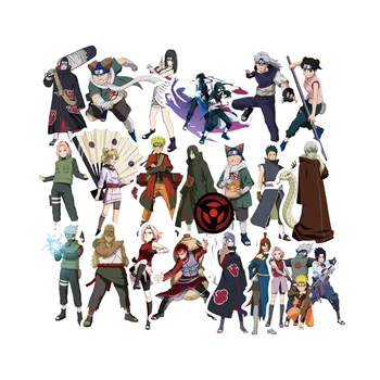 

51pcs waterproof Luggage Sticker Narutos Sticker set Sasuki Kakashi action figure Decorative pvc Sticker game card Kids Party
