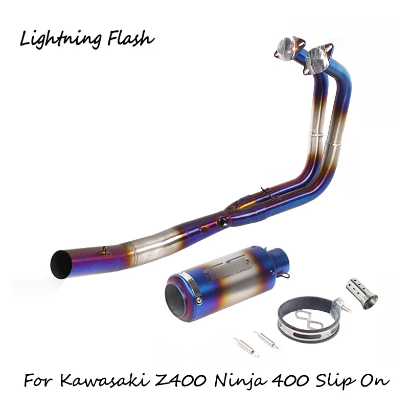 

Slip On Z400 Ninja 400 for Kawasaki Motorcycle Full Exhaust System Stainless Steel Header Link Pipe + 51 Tail Escape DB Killer