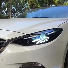 Car Styling Head Lamp For Mazda 3 Axela Headlights 2014-2016 LED Headlight DRL front light Bi-Xenon Lens Double Beam HID KIT free shipping car styling led hid rio led headlights head lamp case for toyota corolla 2014 bi xenon lens low beam