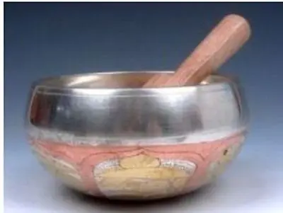 Винтажная тибетская медная ручная Золотая позолоченная чакра большая Поющая