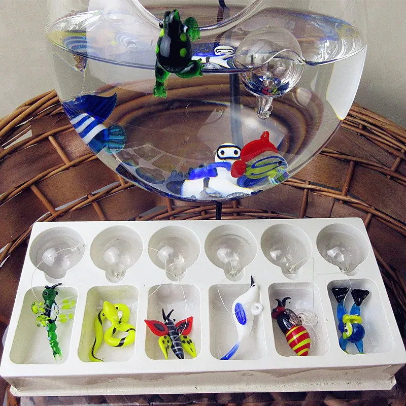 Floating glass fish Aquarium Mini Fish Figurines Hand blown glass fish