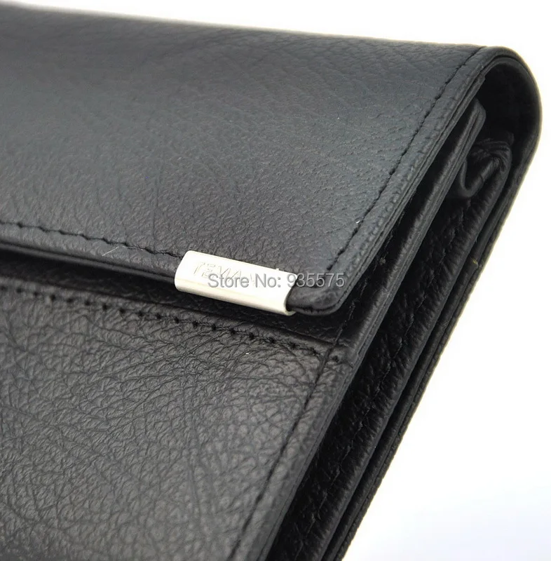 Для женщин натуральная кожаный тройной бумажник удлиненный кошелек портмоне держатель для карт монета классический фото окна стильный изменение кнопки модная сумка