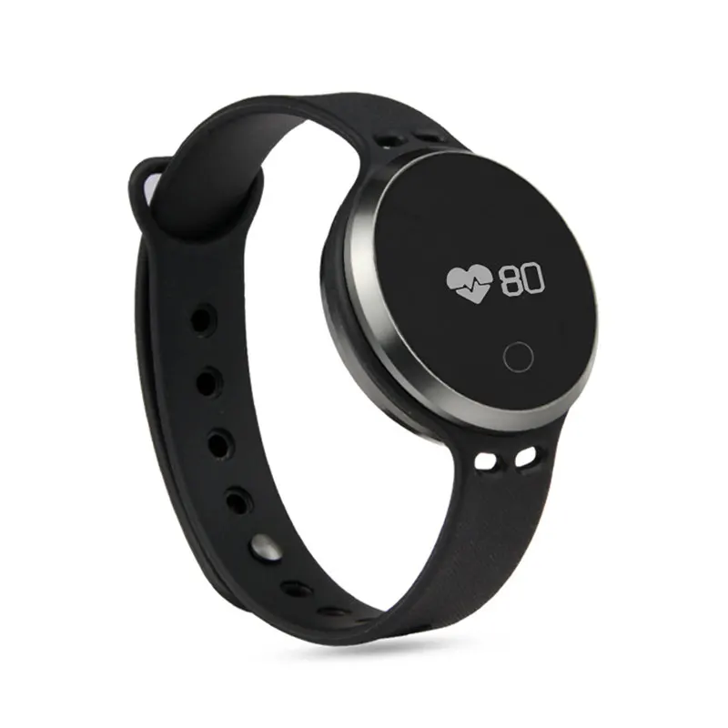 Черный SOONHUA умный напульсник SmartBand кровяное давление для сна, наручный с дисплеем водонепроницаемый спортивный Браслет Фитнес браслет для Android iOS - Цвет: Черный