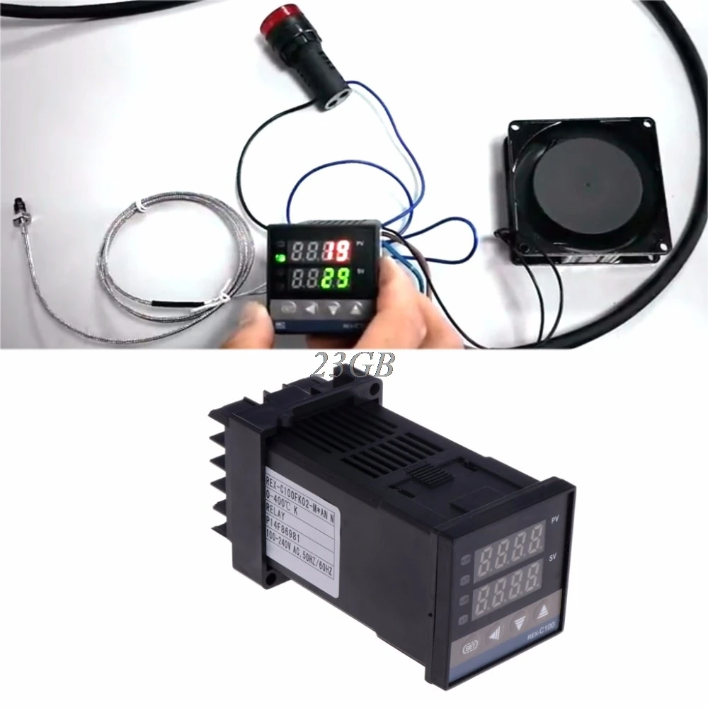 

PID Digital Temperature Controller REX-C100(M) 0 To 400C K Type Relay Output M21